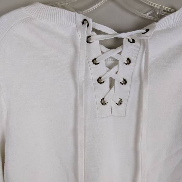 Madewell | White Back Lace Up Top - K2 - Picture 7 of 8